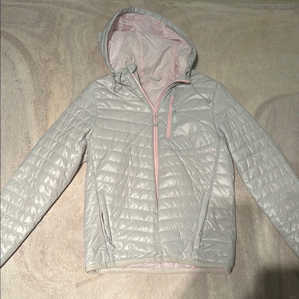 Vineyard Vines Grey/Pink Puffer Coat
